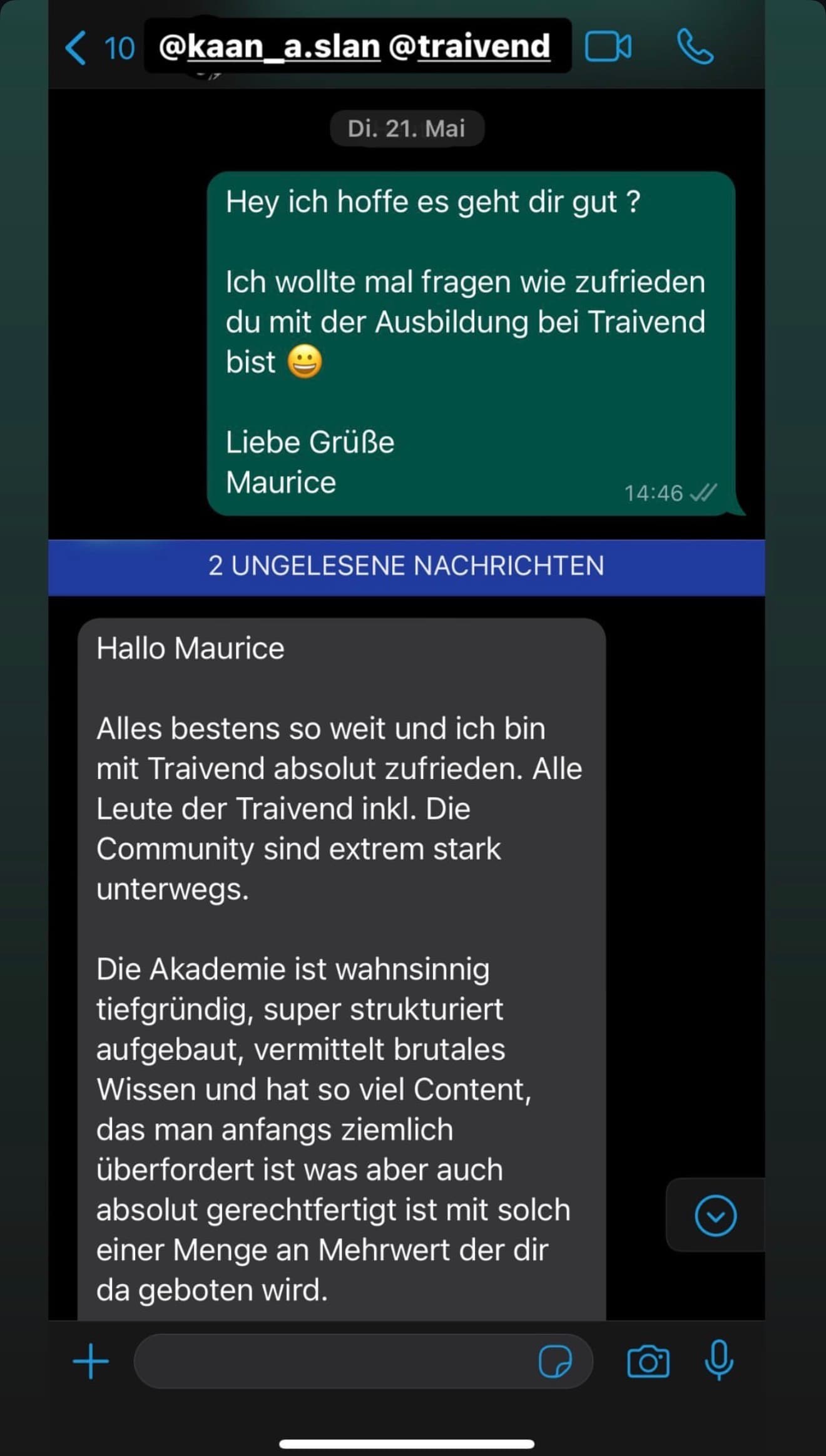 Feedback aus der Traivend Community
