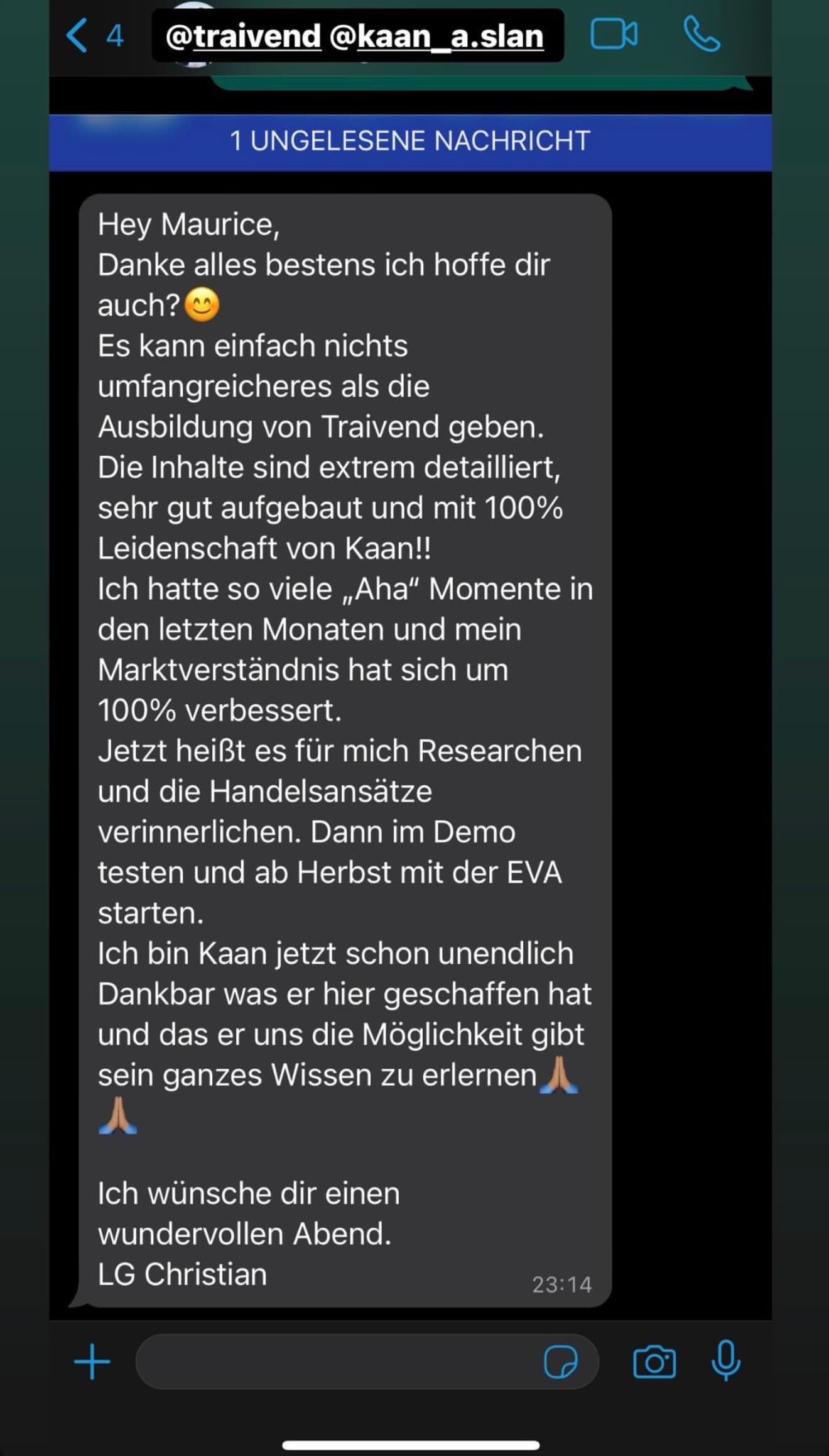 Feedback aus der Traivend Community