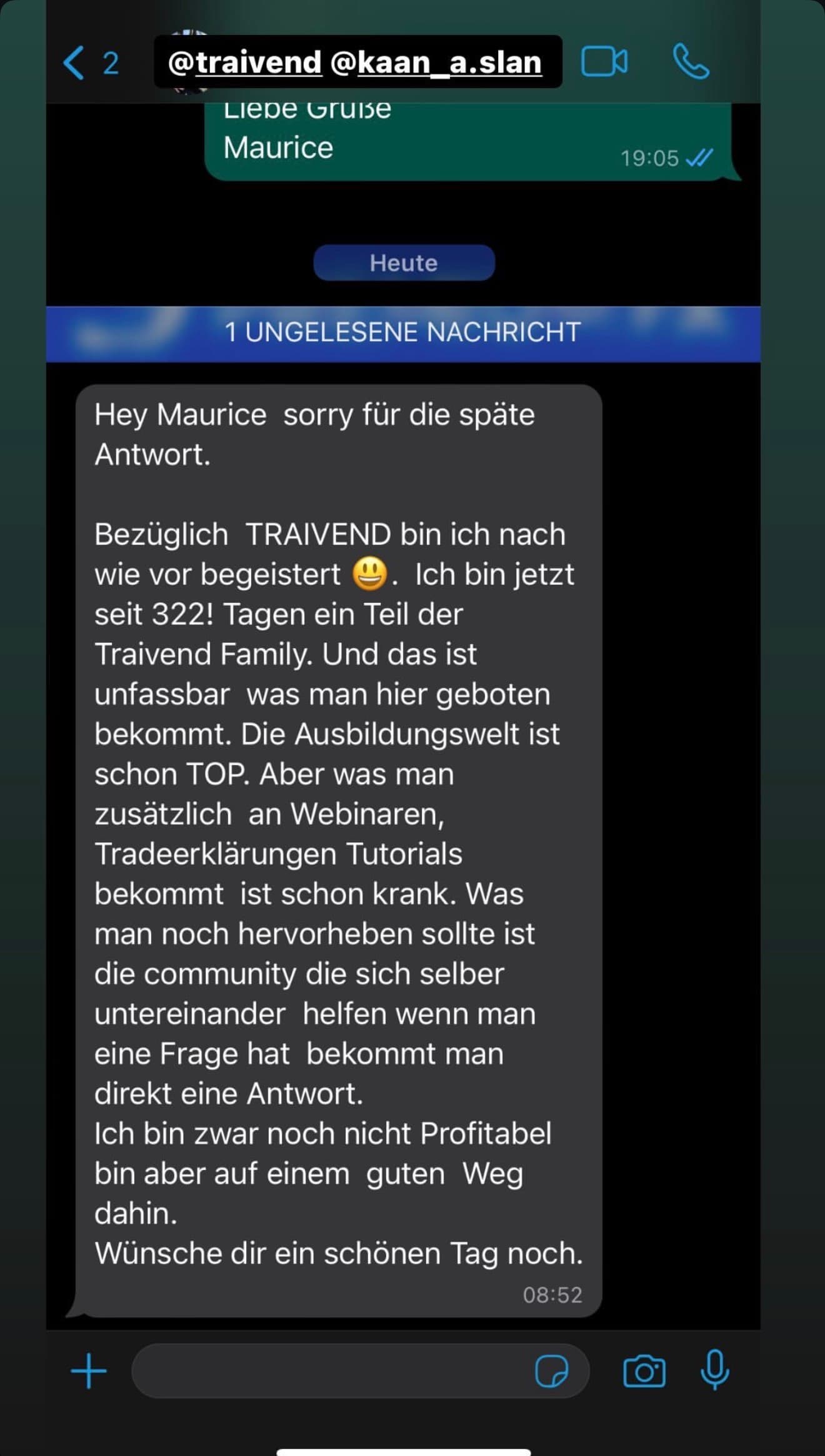 Feedback aus der Traivend Community