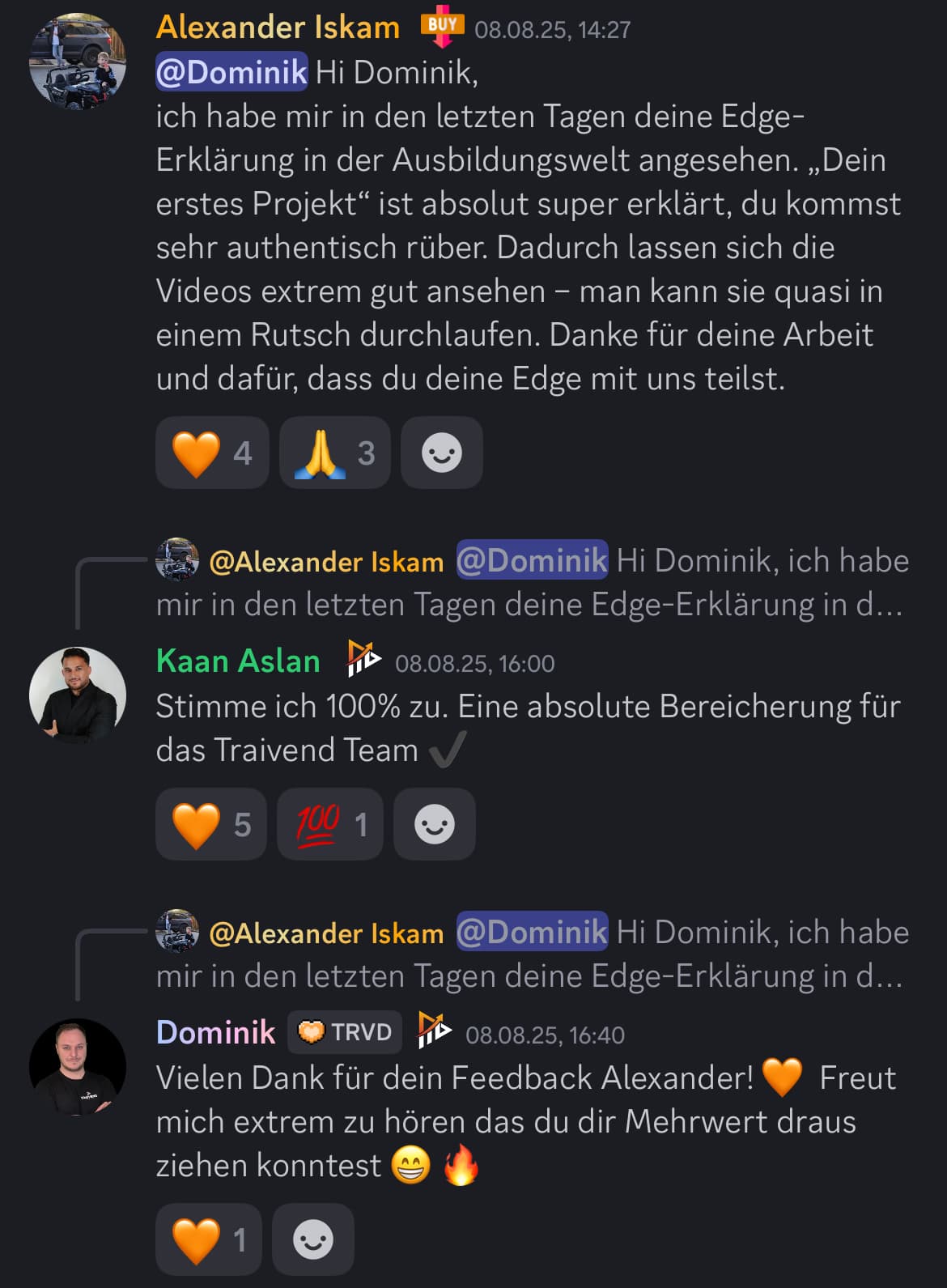 Feedback aus der Traivend Community